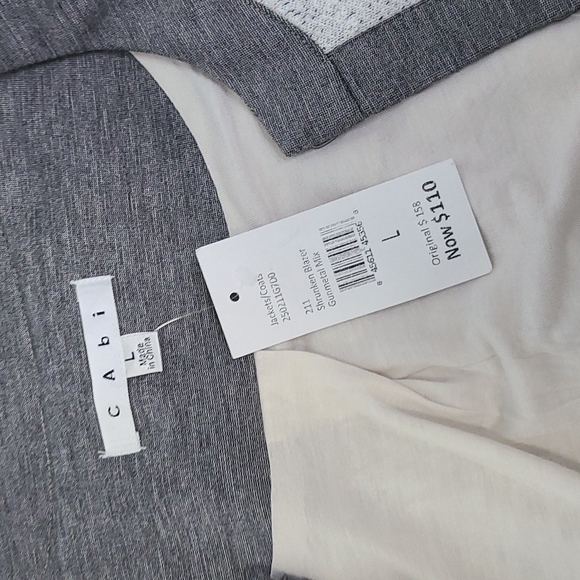 NWT Cabi gray shrunken blazer jacket large - Picture 8 of 9
